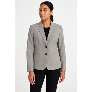 Ann‎ Taylor Light Gray Size 10 Two Button Tailored Blazer